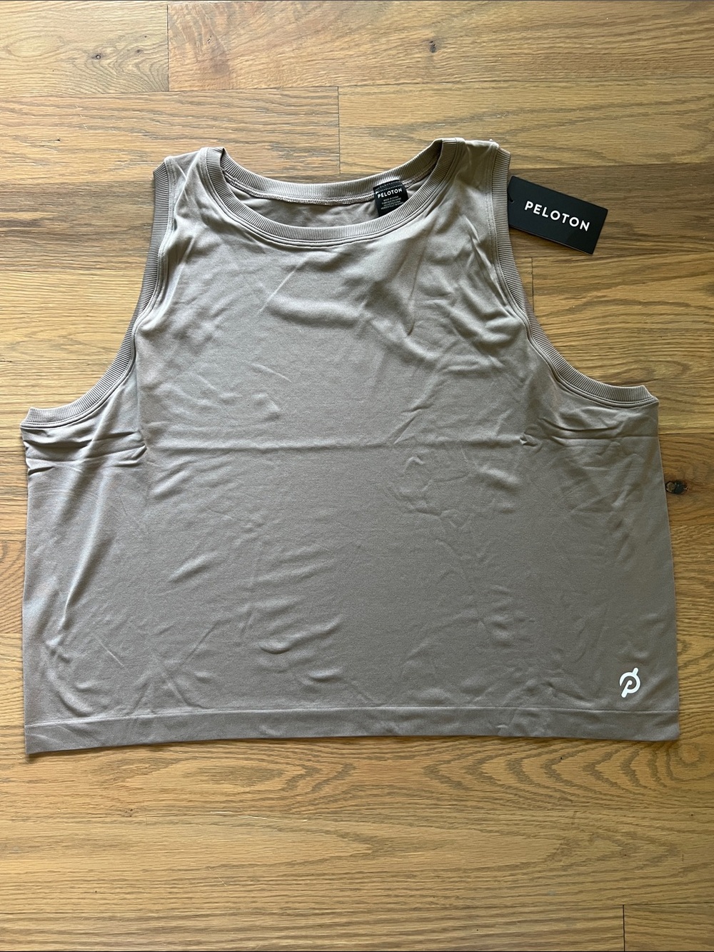 Peloton Women's Taupe Cropped Active Tank
